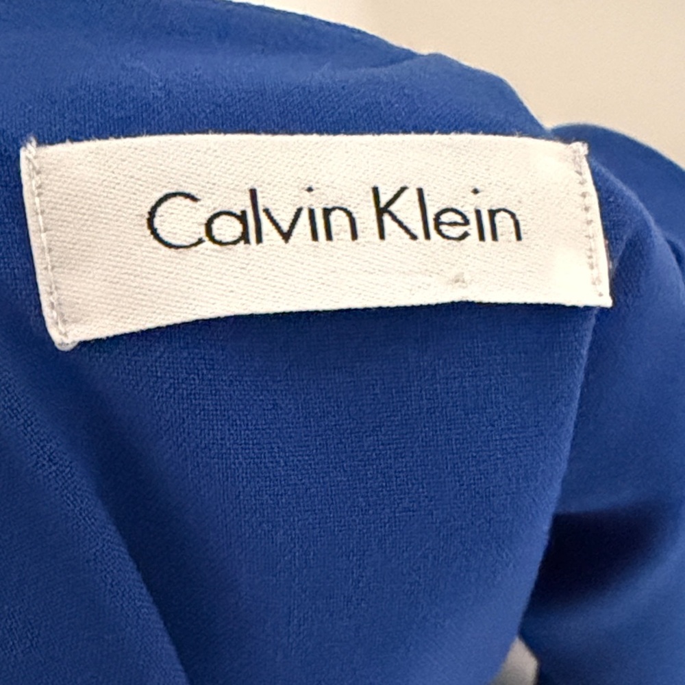 Calvin Klein Collection One Shoulder Blue Dress - Picture 2 of 3